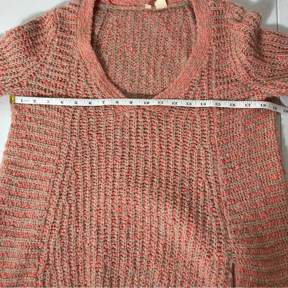 Anthropologie MOTH Wool Alpaca Blend Sweater Small Pink Pullover Chunky Knit - Picture 6 of 10